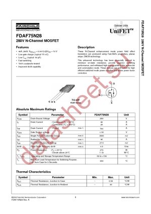 FDAF75N28 datasheet  